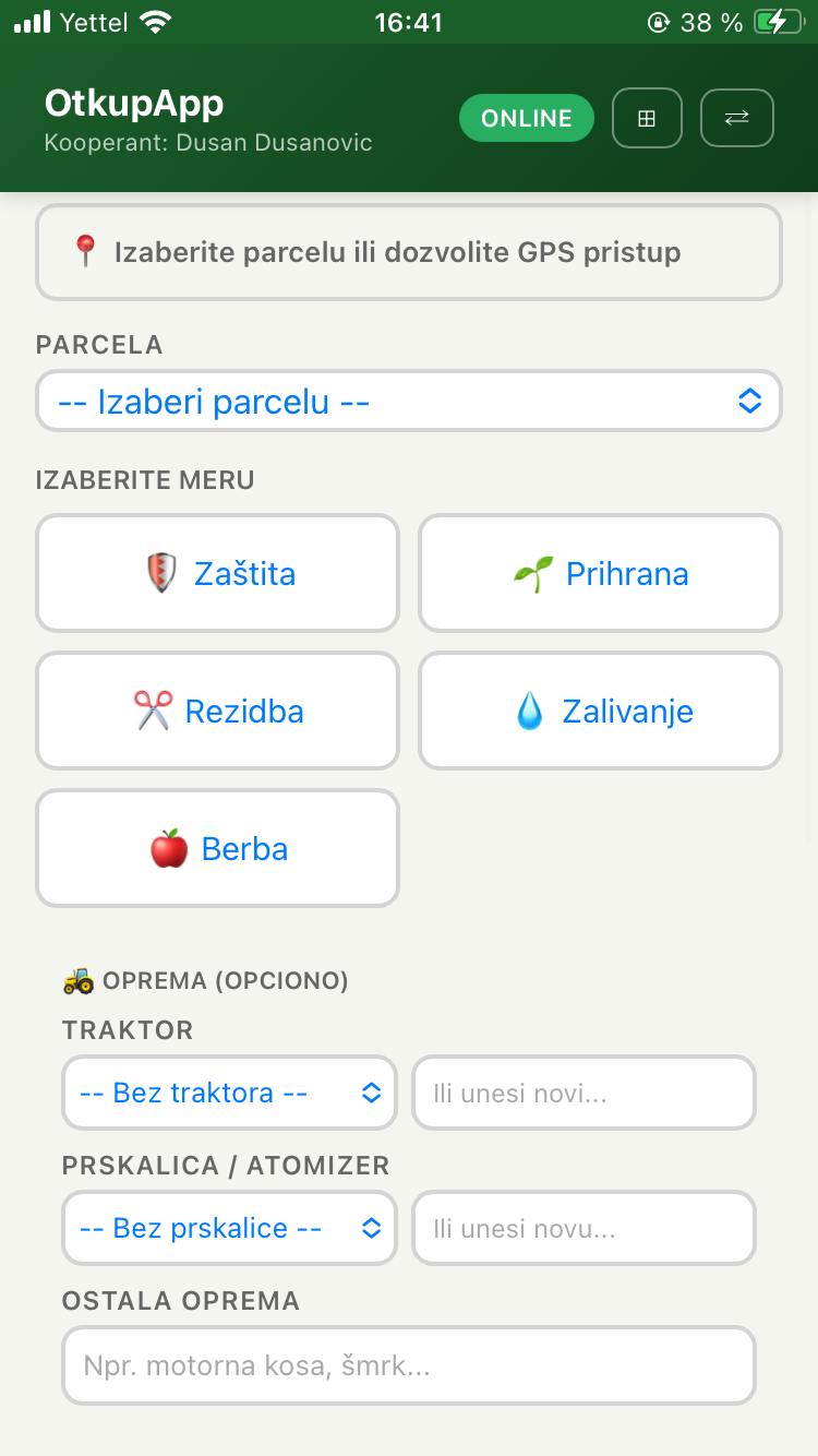 Agromere — izbor mere i parcele
